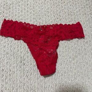 NEW with tags Victoria's Secret Red Lace Thong size Med